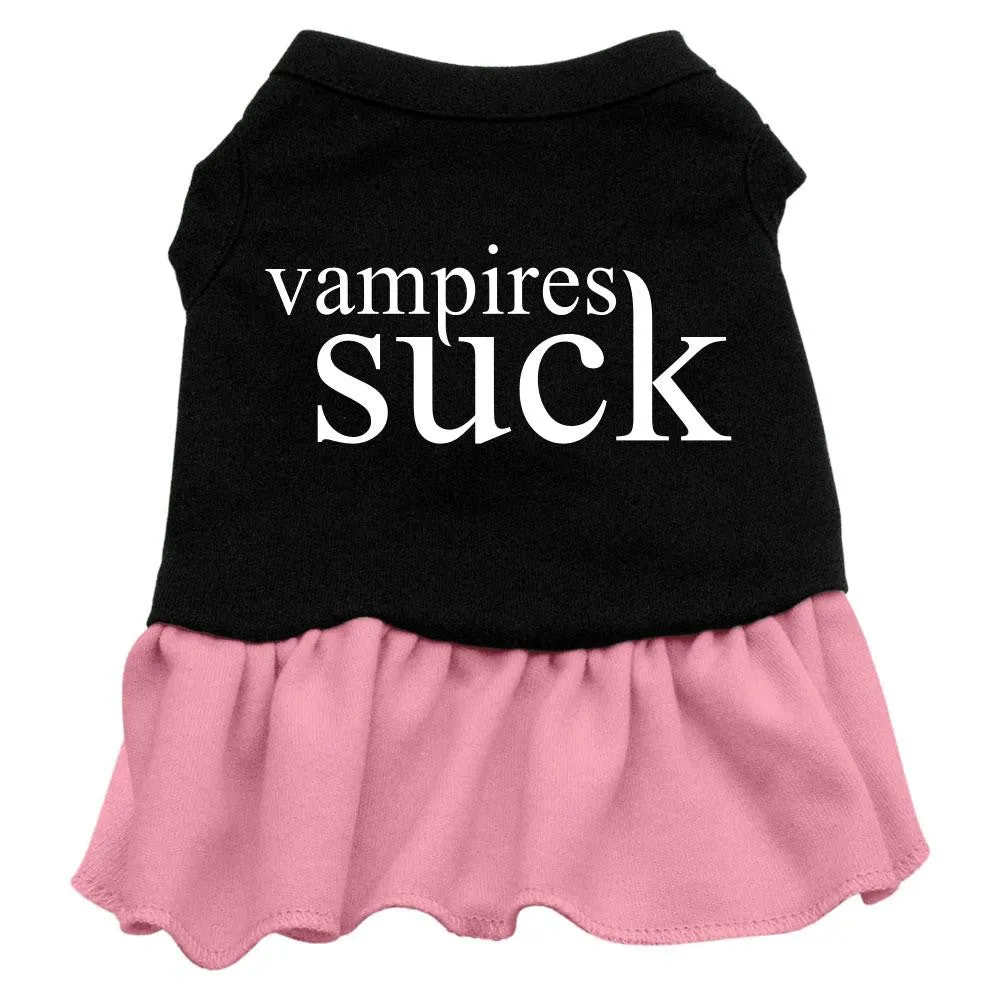 Vampires Suck Screen Print Dress Black with Pink Lg (14)