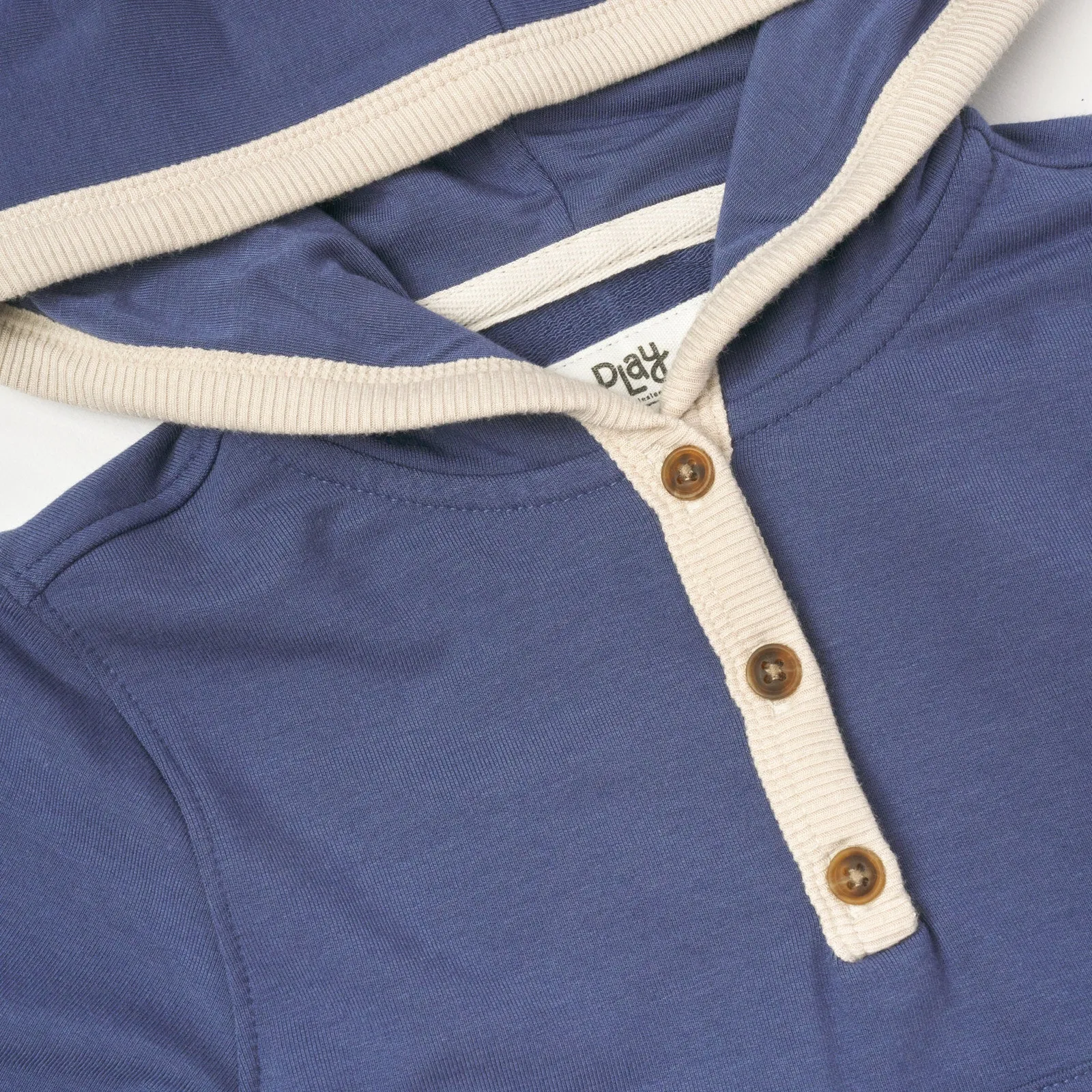 Vintage Navy Henley Hoodie