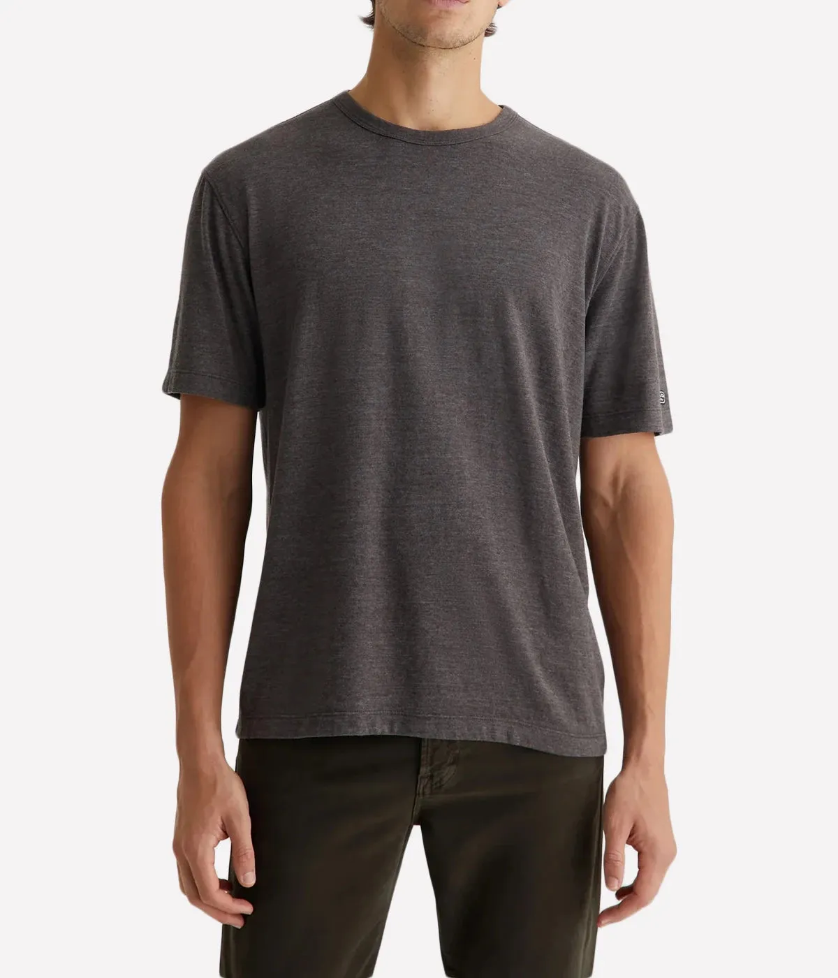 Wesley Crew Relaxed T-Shirt in Stone Brown