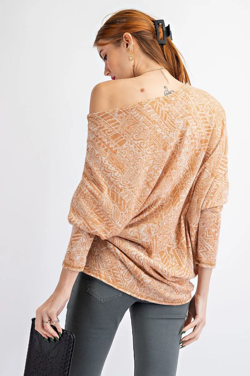 Women's Tribal Printed Knit Top