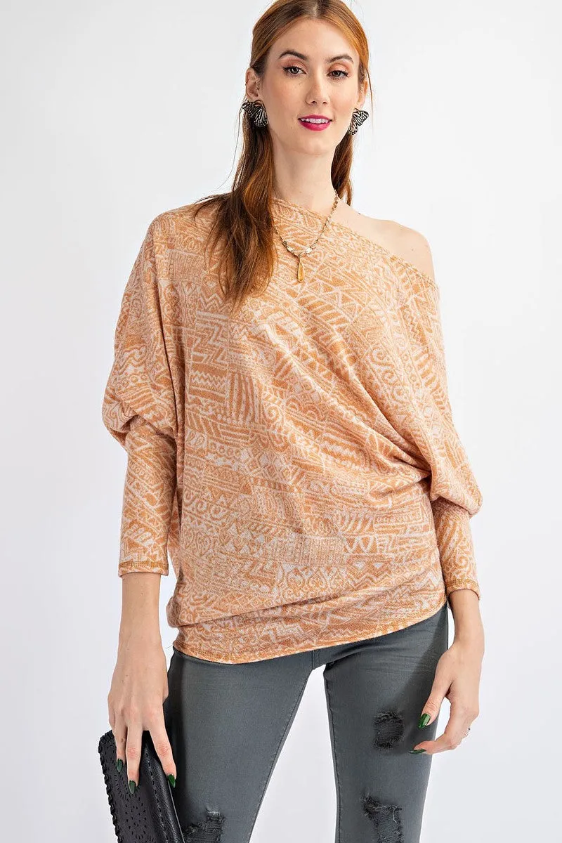 Women's Tribal Printed Knit Top