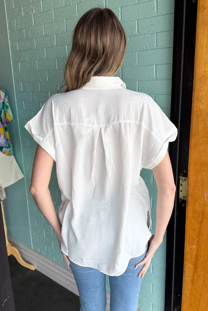 Zenana-Woven Airflow Button Down Shirt