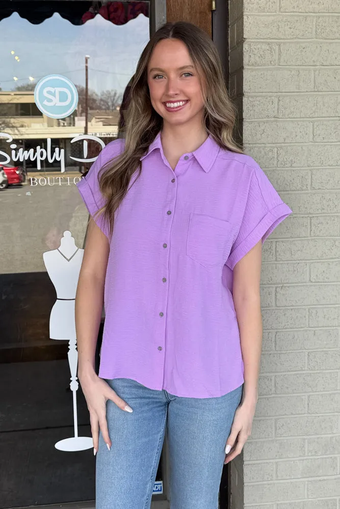 Zenana-Woven Airflow Button Down Shirt