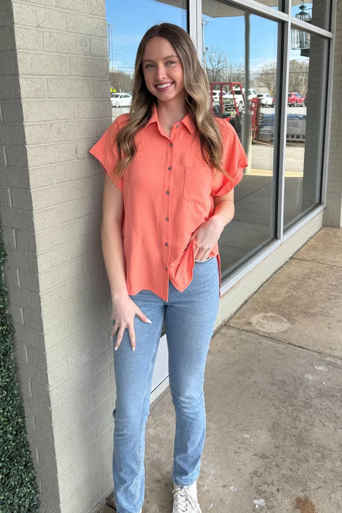 Zenana-Woven Airflow Button Down Shirt