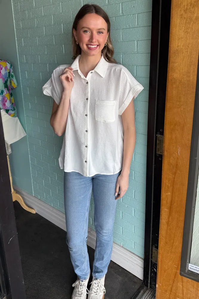 Zenana-Woven Airflow Button Down Shirt